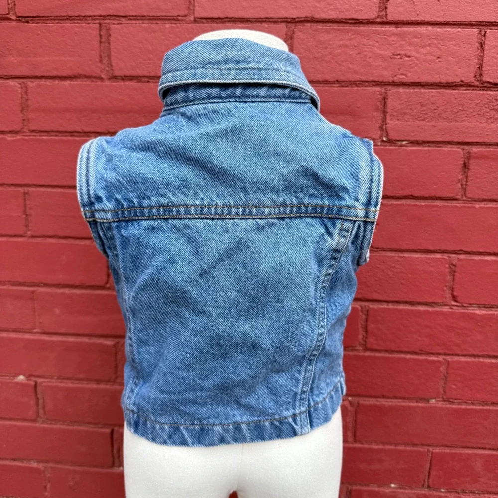 Vintage Y2K Jordache‎ Denim Vest Girls Size 3T Sleeveless Trucker Jacket Preppy